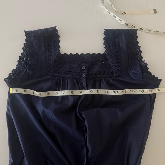 DOEN Saison Broderie Anglaise-trimmed Organic Cotton-poplin Midi Dress  XXS - Picture 8 of 15